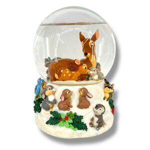 Disney Enesco Bambi Christmas O Holy Night Musical Snow Globe 1993